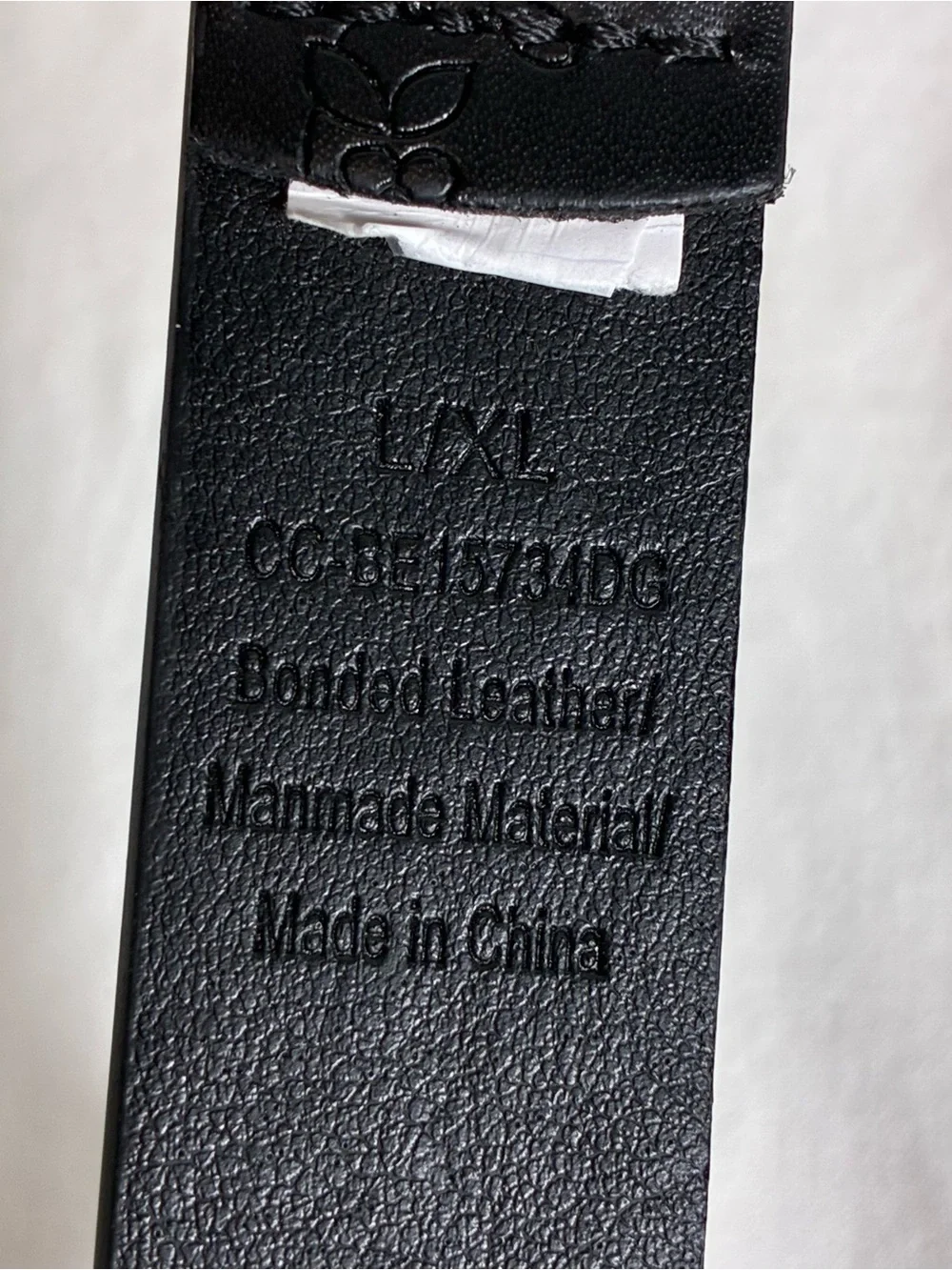 Beverly Hills Polo Club Womens belt L/XL Black Floral Embossed Leather